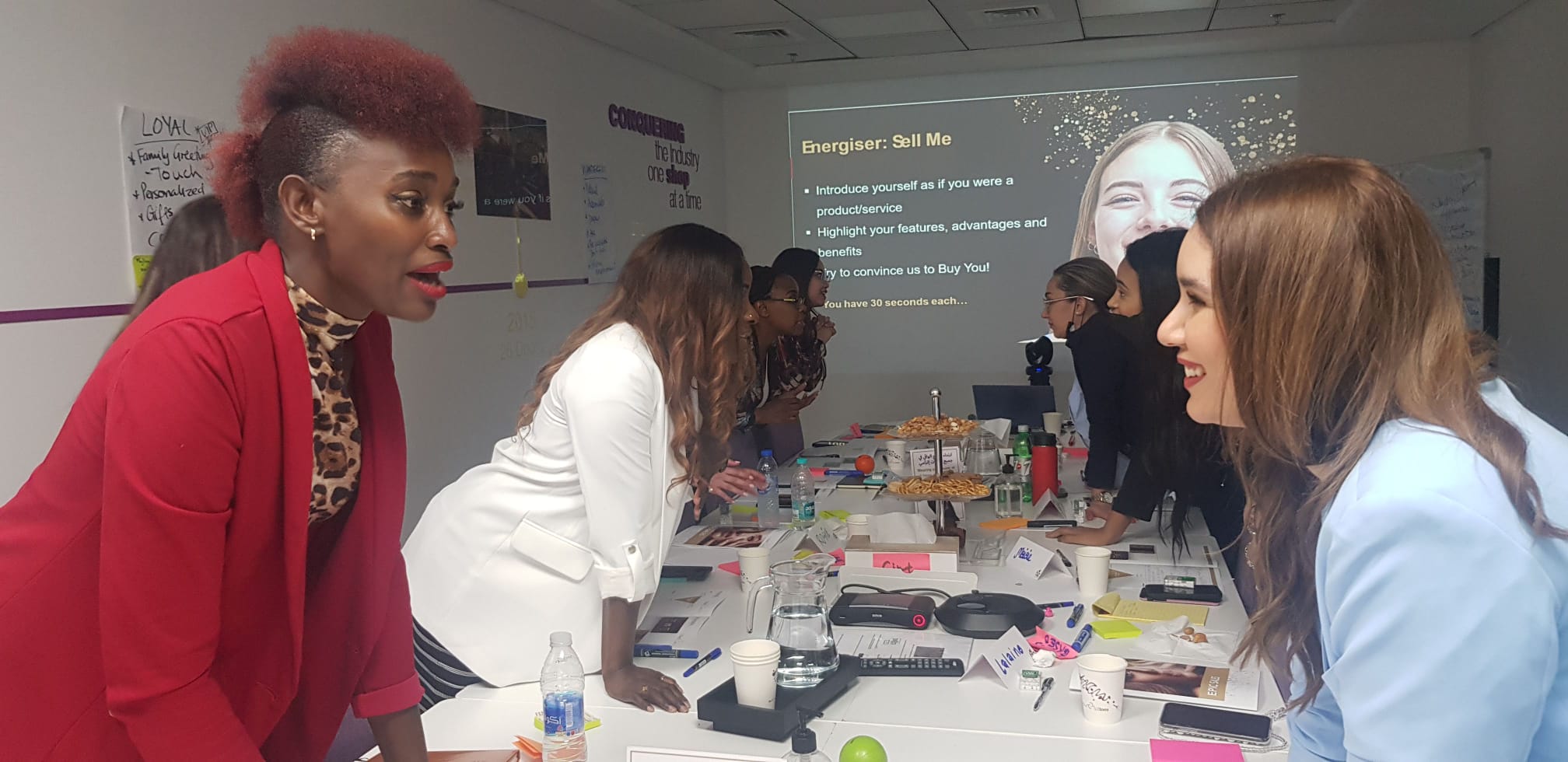 Workshop facilitator connecting with participants